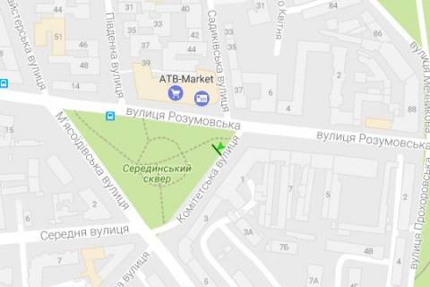 Билборд A в Васильевке, 3x6  Розумовська вул. - Комітетська вул. схема