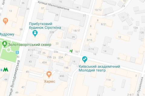 Ситилайт B в Киеве, 1.2x1.8  Прорізна вул., 18/1 схема