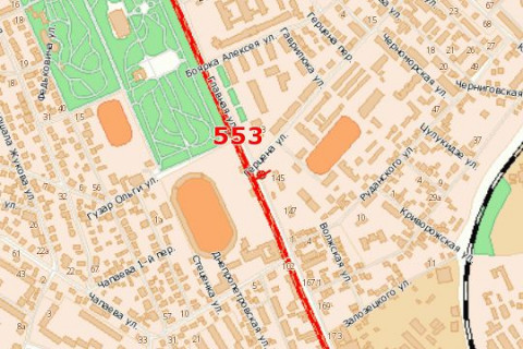Билборд B в Черновцах, 3x6  Головна вул. - Герцена вул. схема