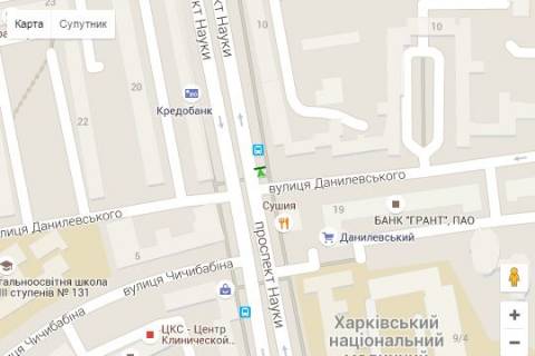 Беклайт A у Харкові, 1.2x1.8  Науки просп. (Леніна просп.) - Данилевського вул. схема