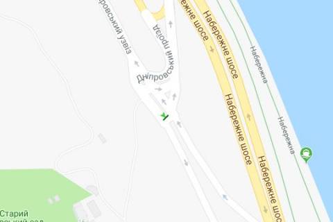 Бэклайт A в Киеве, 1.2x1.8  Дніпровський узвіз (зїзд на Набережну) схема