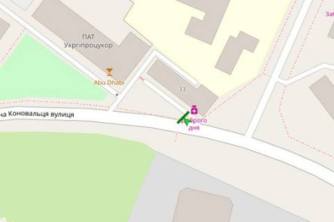Скроллер A в Киеве, 2.3x3.14  Коновальця Євгена вул. (Щорса вул.), . (Щорса), 33 - 273313 схема