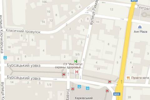Беклайт B у Харкові, 1.2x1.8  Бурсацький узвіз - Римарська вул. схема