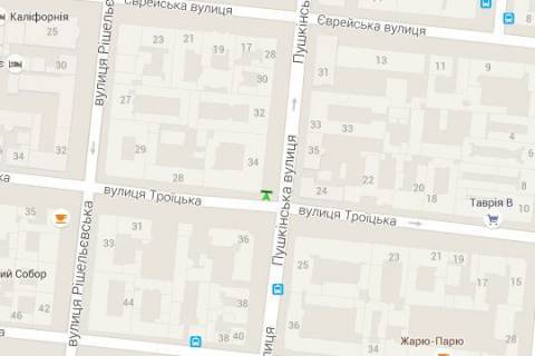 Ситилайт A в Одессе, 1.2x1.8  Італійська вул. (Пушкінська)., 34 - Троїцька вул. схема