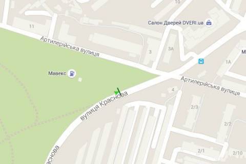 Билборд B в Одессе, 3x6  Краснова вул. - Артилерійська вул. (ліва) схема