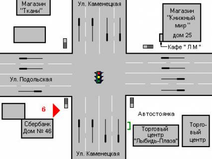 Ситилайт A в Хмельницком, 1.2x1.8  Кам`янецька вул. - Подільська вул. схема