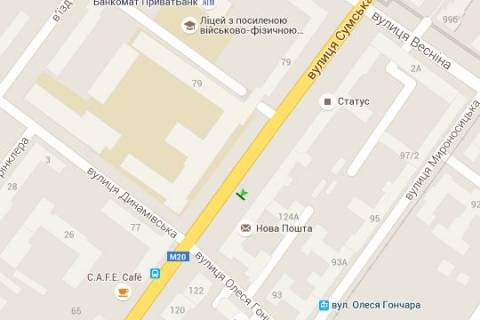 Ситилайт B в Харькове, 1.2x1.8  Сумська вул., 124 схема