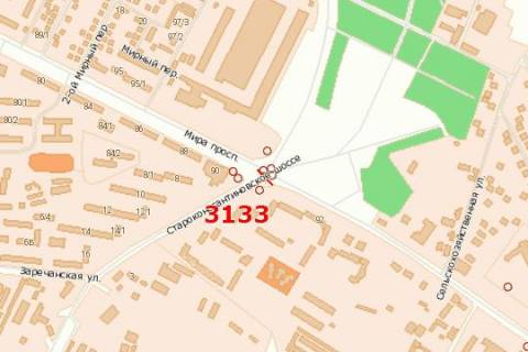 Billboard A in Khmelnitsky, 3x6  Starokostantinivs'ke sose - Miru prosp. scheme