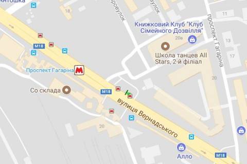 Скроллер A в Васильевке Вернадського вул. - Гагаріна просп. - 426146 схема