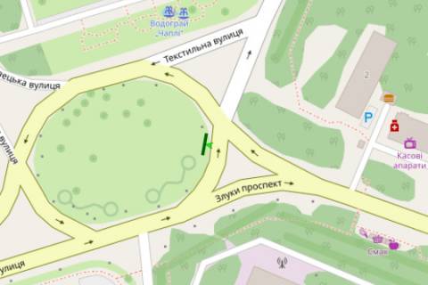 Билборд A в Тернополе, 3x6  Злуки просп. - Збаразька вул. схема