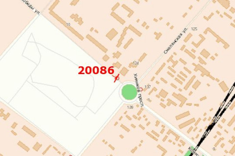 Billboard B in Vasylivka, 3x6  30-ricca Peremogi st., 2 - Smilans'ka st. scheme