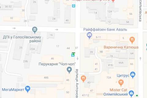 Ситилайт B в Киеве, 1.2x1.8  Антоновича вул. (Горького вул.), 46 (FB) схема