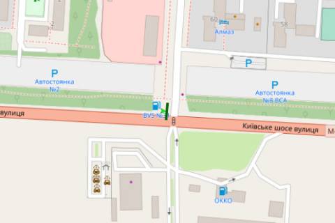 Билборд B в Полтаве, 3x6  Київське шосе - 23 Вересня вул. схема