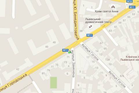 Ситилайт A в Львове, 1.2x1.8  Городоцька вул., 71 - Замкнена вул. (в центр) схема