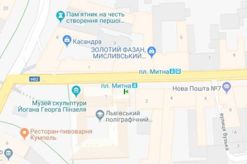 Бэклайт B в Львове, 1.2x1.8  Митна пл. - Личаківська вул., (№2) схема