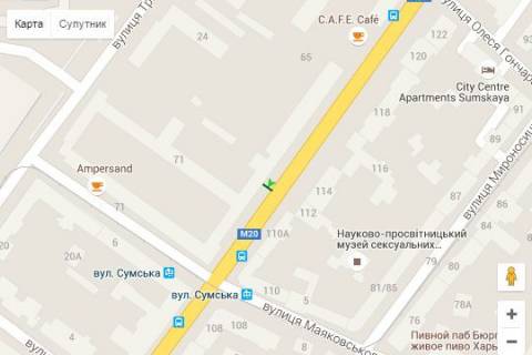 Ситилайт A в Харькове, 1.2x1.8  Сумська вул., 73 схема