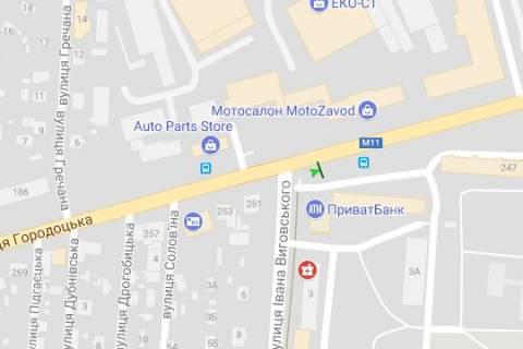 Призма A в Львове Городоцька вул. - Виговського вул. (Івана Виговського вул.) (призма) - 251133 схема