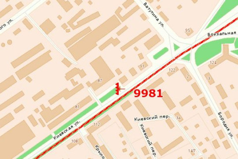 Призма A в Житомире, 3x6  Київська вул., 87 (призма) - 272309 схема