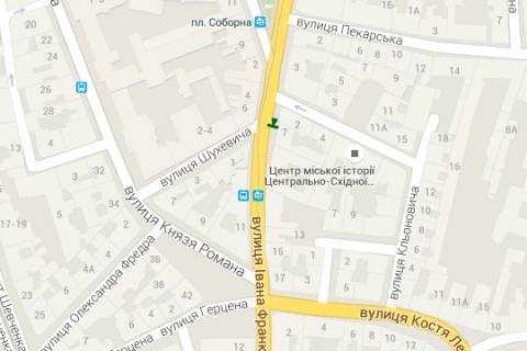 Беклайт B у Львові, 1.2x1.8  Івана Франка вул., 7 схема