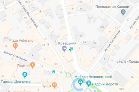Бэклайт B в Киеве, 1.2x1.8  Михайлівська вул., 1 схема