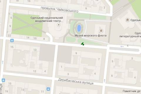 Ситилайт A в Одессе, 1.2x3.6  Ланжеронівська вул., 9 (колона) схема