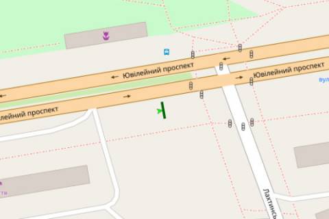 Билборд A в Запорожье, 3x6  Ювілейний просп. - Лахтинська вул. схема