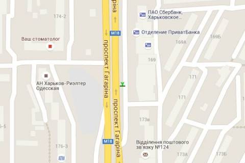 Бэклайт B в Харькове, 1.2x1.8  просп. Аерокосмічний (Гагаріна)., 167/1 (№1) схема