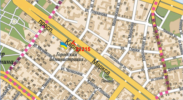 Бэклайт B в Днепр (Днепропетровск), 1.2x1.8  Дмитра Яворницького (Карла Маркса) просп. - Воскресенська вул. (Леніна вул.), (зупинка) №8 схема