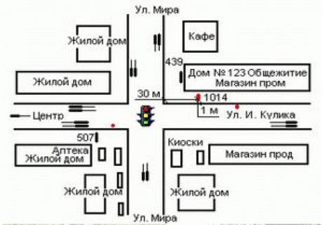 Бэклайт B в Херсоне, 1.2x1.8  Іллі Кулика вул., 139 - Миру вул., 32 схема