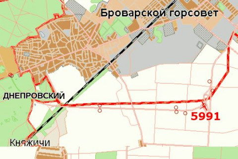 Билборд A в Васильевке Київ - Чернігів, 14 км + 210 м (в напр. Чернигова) схема