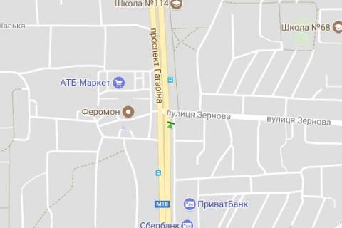 Скроллер A в Харькове просп. Аерокосмічний (Гагаріна). - Зернова вул. - 272230 схема