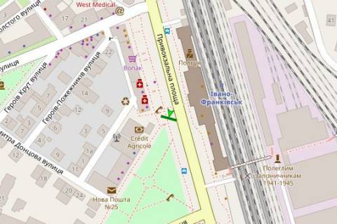 Билборд A в Ивано-Франковске, 3x6  Привокзальна пл. схема