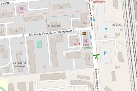 Билборд A в Васильевке, 3x6  Святошинська вул., напроти №18 схема