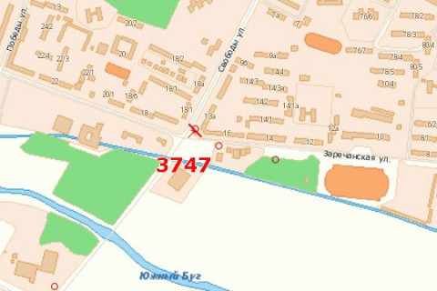 Білборд, Бігборд (Борд)  A у Василівці, 3x6  Зарічанська вул. - Свободи вул. (маг. "Думка") схема