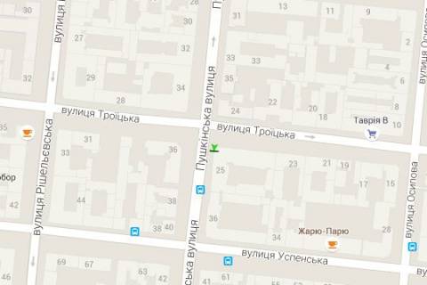 Ситилайт B в Одессе, 1.2x1.8  Італійська вул. (Пушкінська)., 37 - Троїцька вул., 25 схема