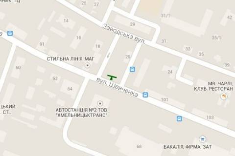 Билборд A в Хмельницком, 3x6  Шевченка вул., 66 (Автовокзал) схема