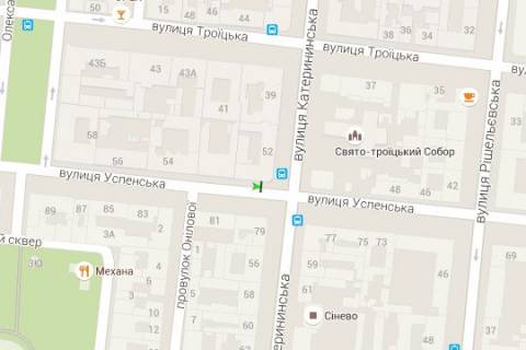 Бэклайт B в Одессе, 1.2x1.8  Успенська вул. - Єкатеринінська вул., 52 схема