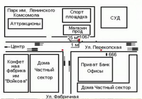 Бэклайт A в Херсоне, 1.2x1.8  Перекопська вул., 17 схема