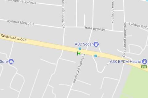Билборд B в Одессе, 3x6  Ленінградське шосе (Київське шосе) - Чапаєва пров. схема