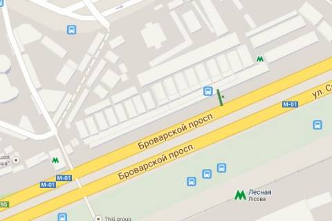 Билборд A в Киеве Броварський просп., : выход со ст. метро "Лісова"; №2 (в напрямку Братиславської вул.) схема