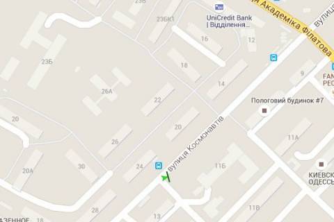 Билборд A в Одессе, 3x6  Космонавтів вул., 11Б схема