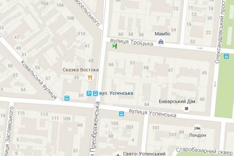 Ситилайт A в Васильевке, 1.2x1.8  Троїцька вул., 51 - Преображенська вул. схема