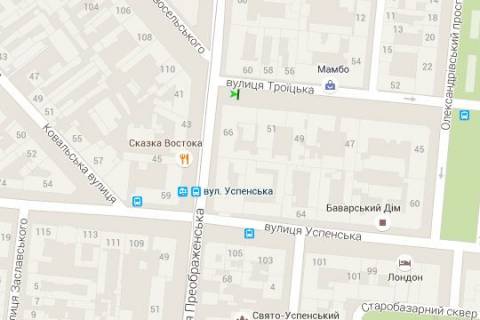 Ситилайт A в Одессе, 1.2x1.8  Троїцька вул., 51 - Преображенська вул. схема