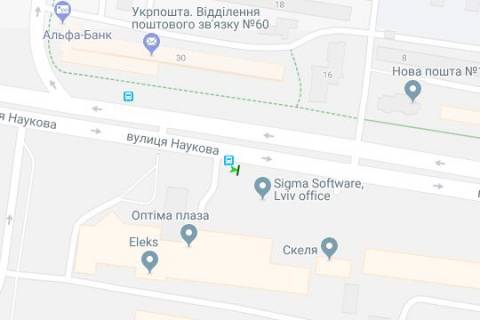 Бэклайт A в Львове, 1.2x1.8  Наукова вул., 7-а схема