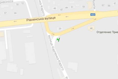Билборд B в Васильевке, 3x6  Карпенка-Карого вул. - Рівненьська вул. (ліва) схема