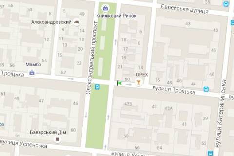 Ситилайт B в Одессе, 1.2x1.8  Троїцька вул., 50 - Українських Героїв просп. (Олександрівський просп) схема
