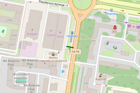 Бэклайт B в Львове, 2.3x3.14  Кульпарківська вул., 228 схема