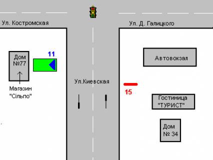 Ситилайт B в Ровно, 1.2x1.8  Київська вул., 18 схема