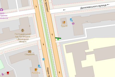 Бэклайт A в Харькове, 2.3x3.14  Науки просп. (Леніна просп.) - Данилевського вул. схема