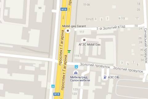 Нестандарт A у Харкові, 1.2x1.8  просп. Аерокосмічний (Гагаріна). - Золотий пров., (зупинка) схема